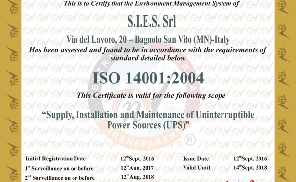 certificazione ISO 14001:2004